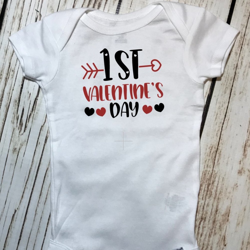 Valentine's Day White Baby Gerber Onesie